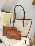  Túi Tote Michael Kors Charlotte Large 3-in-1 Signature Logo Tote Bag Vanila 35F3GCFT9T 