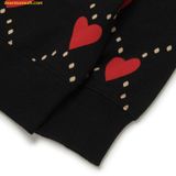  Áo Sweat MLB Heart-patterned oversized man-to-man NY (Black) 3AMTH0124-50BKS 