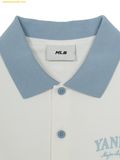  Áo Polo MLB Basic Small Letter Comfortable Fit Collared T-shirt New York Yankees 3APQB0263-50IVS Ivory 