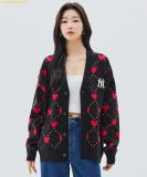  Áo Khoác Len cardigan MLB Heart-print cardigan NY (Black) 3AKCH0134-50BKS - Đen 