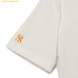  Áo Phông MLB Cube Clipping Monogram Overfit Short Sleeve T-Shirt NY (Cream) 3ATSM0333-50CRS 