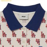  Áo Polo MLB Women's Classic Monogram Allover Pattern Carat LA (Cream) 3FPQM0233-07CRS 