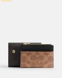  Ví Coach Card Holder Wallet In Signature Canvas CZ034 