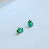  Bông Tai, Khuyên Tai Swarovski Chroma stud earrings Pear cut, Green, Gold-tone plated 5639120 