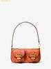 Túi Đeo Vai Michael Kors Mk Zoe Small Pebbled Leather Pochette Màu Cam