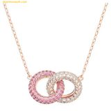  Dây Chuyền, Vòng Cổ Swarovski Dextera necklace Intertwined circles, Pink, Rose gold-tone plated 5642884 