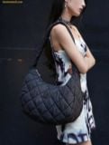  Túi Đeo Chéo Chần Bông MLB Quilted Hobo Bag Large New York Yankees Black 3ABQL0936-50BKS Đen 