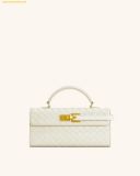  Túi Xách JW PEI Keyla Weave Texture Top Handle Bag - White 