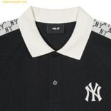  Áo Polo MLB Monogram Partial Pattern Collar T-Shirt NY (Black) 3APQM0343-50BKS 