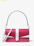  Túi Đeo Vai Michael Kors Greenwich Medium Signature Logo Convertible Shoulder Bag Dark Raspberry Multi 