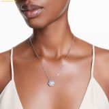  Dây Chuyền Swarovski Idyllia pendant Mixed cuts, Flower, Blue, Rhodium plated 5680013 