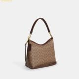  Túi Đeo Vai Coach Laurel Shoulder Bag In Signature Canvas CV975 Nâu Nhạt 