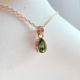  Dây Chuyền Swarovski Chroma pendant Pear cut, Green, 18k gold finish 5648751 