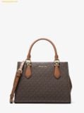  Túi Xách Michael Kors Marilyn Medium Signature Logo Convertible Satchel Brown 35F5G6AS2B 
