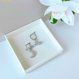  Bông Tai, Khuyên Tai Swarovski Luna drop earrings Moon, White, Rhodium plated 5666157 