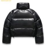  Áo Khoác Phao MLB Crop Glossy Curved Puffer Jacket New York Yankees Đen - 3FDJB2046-50BKS 