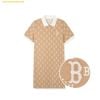 Đầm Polo MLB Women's Diamond Monogram Jacquard Pique Dress BOS (L.Camel) 3FOPM0443-43CAL