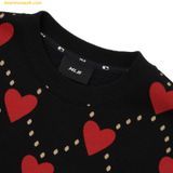  Áo Sweat MLB Heart-patterned oversized man-to-man NY (Black) 3AMTH0124-50BKS 