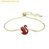  Vòng Tay, Lắc Tay Swarovski Iconic Swan Bracelet Swan, Small, Red, Gold-Tone Plated 5656841 