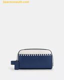  Ví Cluch Coach Small Travel Kit With Whipstitch Navy Trắng CAX53 