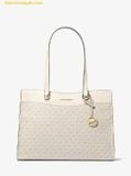  Túi Tote Michael Kors Jet Set Large Signature Logo Tote Bag Lt Cream Multi 