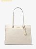  Túi Tote Michael Kors Jet Set Large Signature Logo Tote Bag Lt Cream Multi 