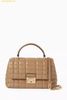  Túi Xách Michael Kors Medium Tribeca Satchel in Quilted Leather Beige 