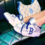  Giày Thể Thao MLB Cổ Cao Chunky Liner Mid Classic Monogram Boston Red Sox L.Beige 3ASXLM13N-43BGL 