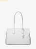 Túi Tote Michael Kors MK Laila Medium Pebbled Leather Tote Bag Màu Trắng Trơn