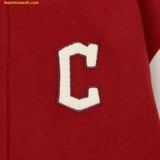  Áo Khoác Bomber MLB Wool Basic Two-tone Varsity Jacket CLE (Red) 3AJPV0634-45RDS Đỏ 