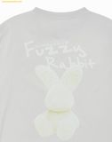  Áo Phông ADLV Woman Doodle Fuzzy Rabbit Short Sleeve T-Shirt Màu Xám 