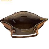  Túi Tote Michael Kors MK Charlotte Signature Leather Large Top Zip Tote Handbag Màu Nâu 