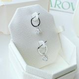  Khuyên Tai, Bông Tai Swarovski Stilla drop earrings Round cut, White, Rhodium plated 5636717 