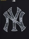  Áo Phông MLB Vintage Denim-like Monogram Big Lux Oversized Short Sleeve T-shirt New York Yankees Black 3ATSM0663-50BKS 