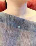  Dây Chuyền Swarovski Una necklace Octagon cut, Blue, Rhodium plated 5640289 