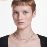  Dây Chuyền, Vòng Cổ Swarovski Imber Tennis necklace Round cut, White, Rhodium plated 5682595 