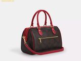  Túi Trống Coach Rowan Satchel Bag In Maxi Signature Canvas CCD76 True Red 