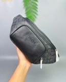  Túi Đeo Hông COACH Racer Small Belt Bag In Signature Canvas CBF77 Charcoal Black 