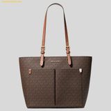  Túi Tote Michael Kors Jet Set Medium Logo Pocket Tote Bag Brown 35F3GTVT3B 