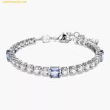  Vòng Tay Swarovski Matrix Tennis Bracelet Mixed Cuts, Rhodium Plated 5666426 - Bạc 