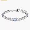  Vòng Tay Swarovski Matrix Tennis Bracelet Mixed Cuts, Rhodium Plated 5666426 - Bạc 