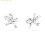  Bông Tai Swarovski Volta Stud Earrings Bow, Small, White, Rhodium Plated 5647579 