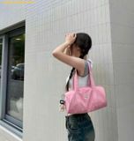  Túi Trống MLB Nylon Sportive Round Shoulder Bag New York Yankees Pink 3ABQL024N-50PKM Hồng 