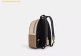  Balo Coach Court Backpack In Blocked Signature Canvas Màu Trắng Logo CZ771 