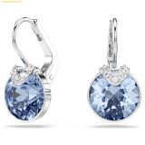  Bông Tai, Khuyên Tai Swarovski Bella V drop earrings Round cut, Blue, Rhodium plated 5734234 
