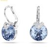  Bông Tai, Khuyên Tai Swarovski Bella V drop earrings Round cut, Blue, Rhodium plated 5734234 