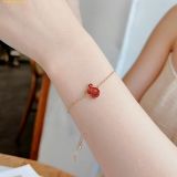  Vòng Tay, Lắc Tay Swarovski Iconic Swan Bracelet Swan, Small, Red, Gold-Tone Plated 5656841 