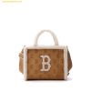  Túi Tote Vuông MLB Monogram Mustang Tote Bag Boston Red Sox Camel 3AORS1036-43CAS 