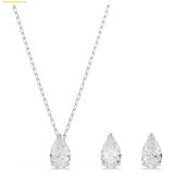  Bộ Dây Chuyền Và Lắc Tay Swarovski Stilla Attract set Pear cut, White, Rhodium plated 5569174 