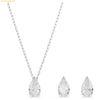  Bộ Dây Chuyền Và Lắc Tay Swarovski Stilla Attract set Pear cut, White, Rhodium plated 5569174 